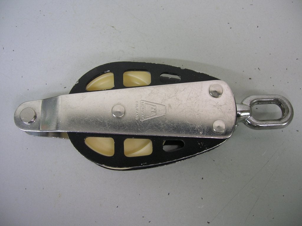 Lewmar, klassiek blok, katrol, enkelschijfs, voor 12 mm lijn, Watersport en Boten, Ophalen of Verzenden, Gebruikt, Lijn of Blok