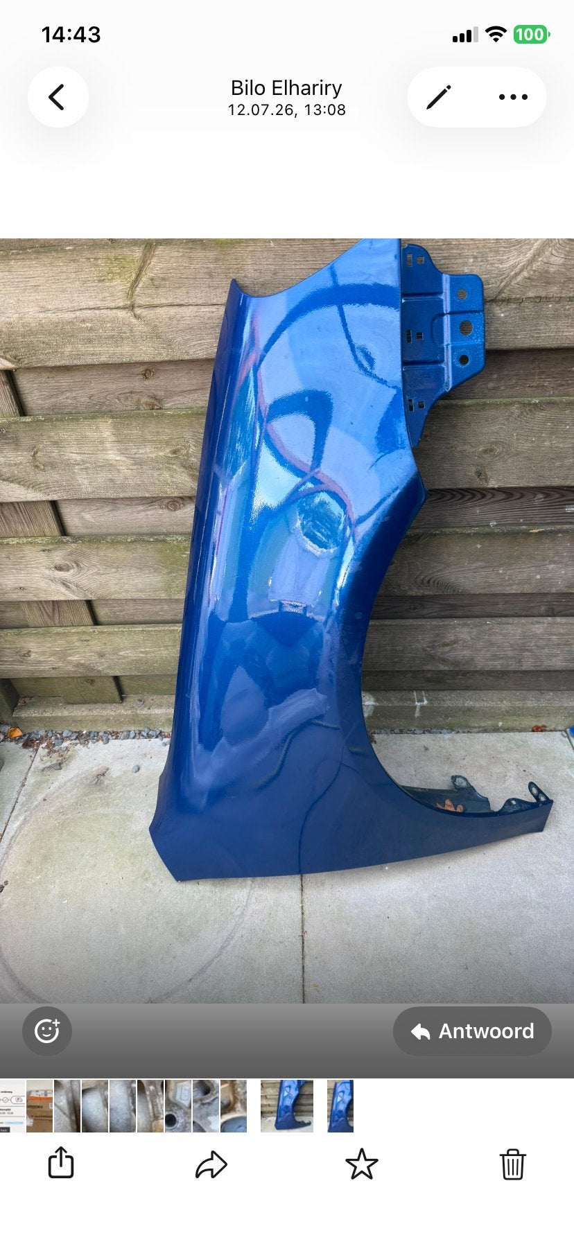 Spatbord rechtsvoor VW Golf 5 (2005-2006), Auto-onderdelen, Gebruikt, Ophalen of Verzenden, Spatbord, Volkswagen