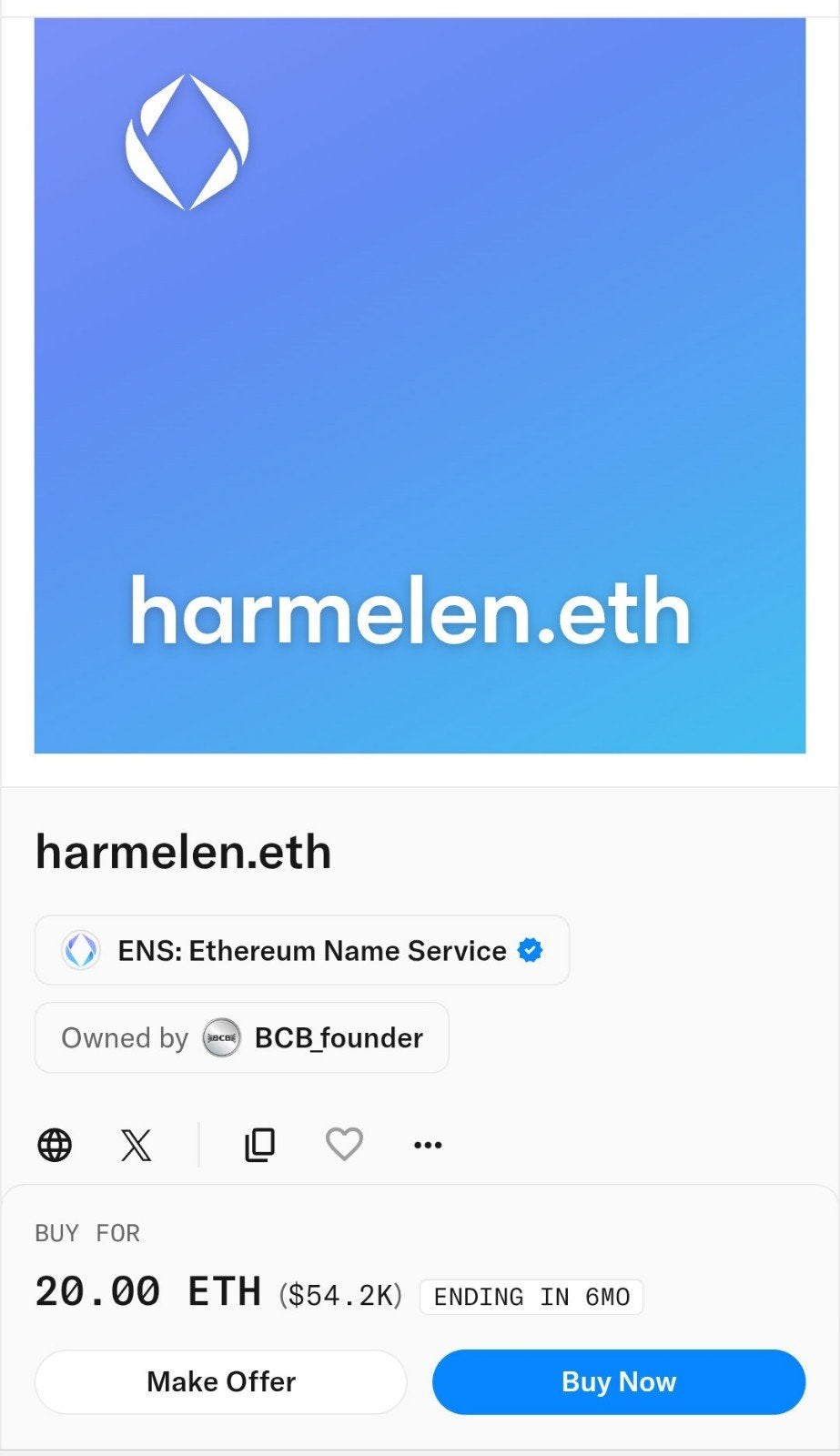 Harmelen.eth - ENS - domein naam op Ethereum, Ophalen of Verzenden, Nieuw