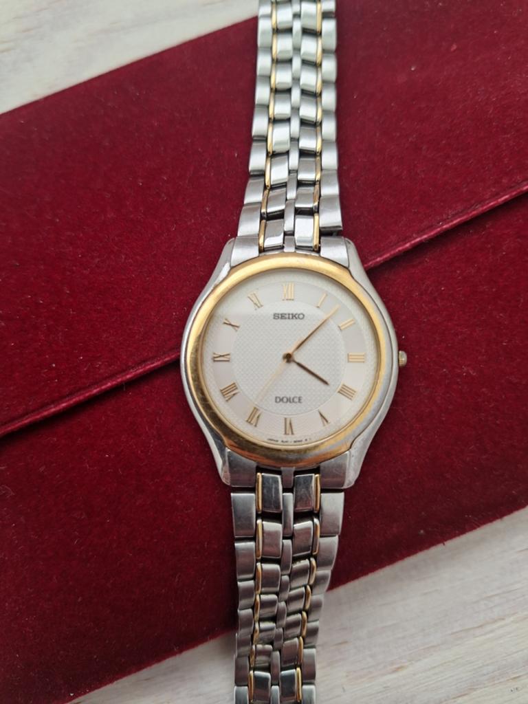 Seiko Dolce 6030 met 8j41 high accuracy quartz 1990-1999, Sieraden, Tassen en Uiterlijk, Horloges | Heren, Gebruikt, Polshorloge