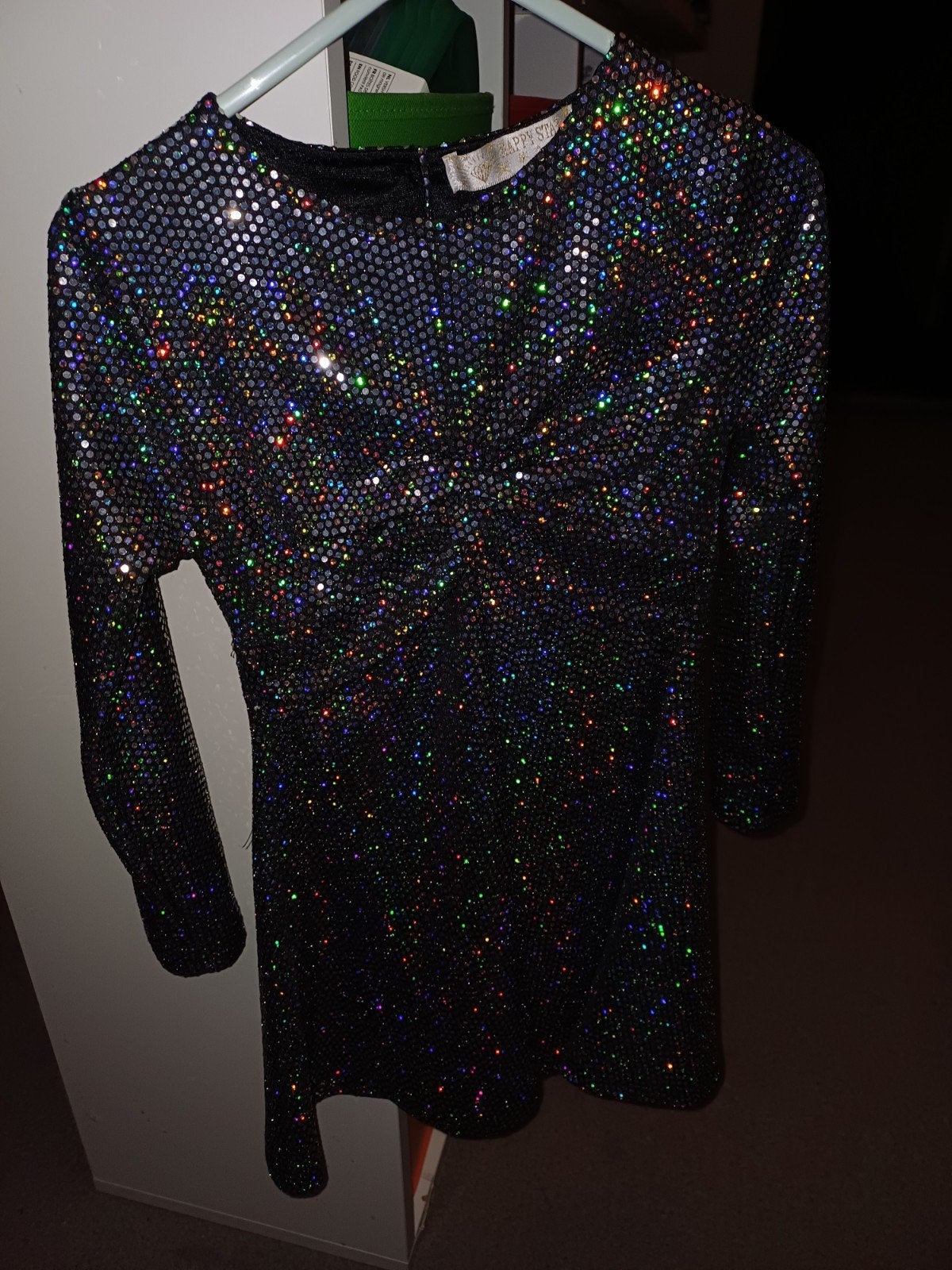 Glitter pailletten jurk maat 98/104 voor de feestdagen, Ophalen of Verzenden, Gebruikt, Meisje, Jurk of Rok