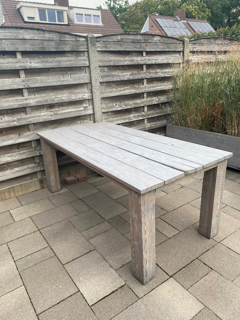 Steigerhouten tuintafel, Tuin en Terras, Ophalen, Gebruikt, Rechthoekig, Hout