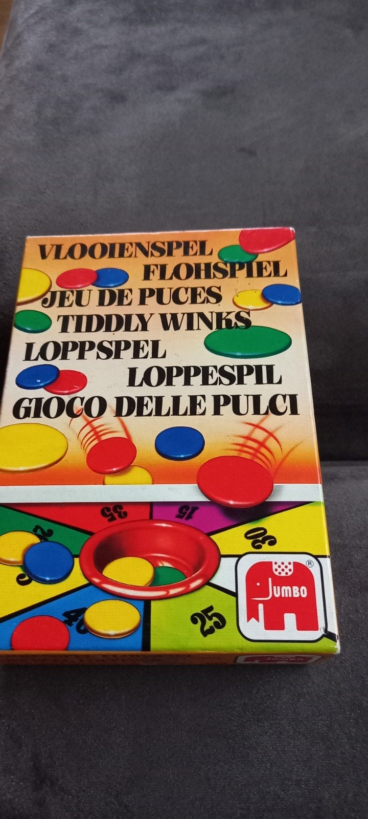 Jumbo Vlooienspel / Tiddly Winks - Klassiek Gezinsspel, Een of twee spelers, Ophalen of Verzenden, Gebruikt, Jumbo