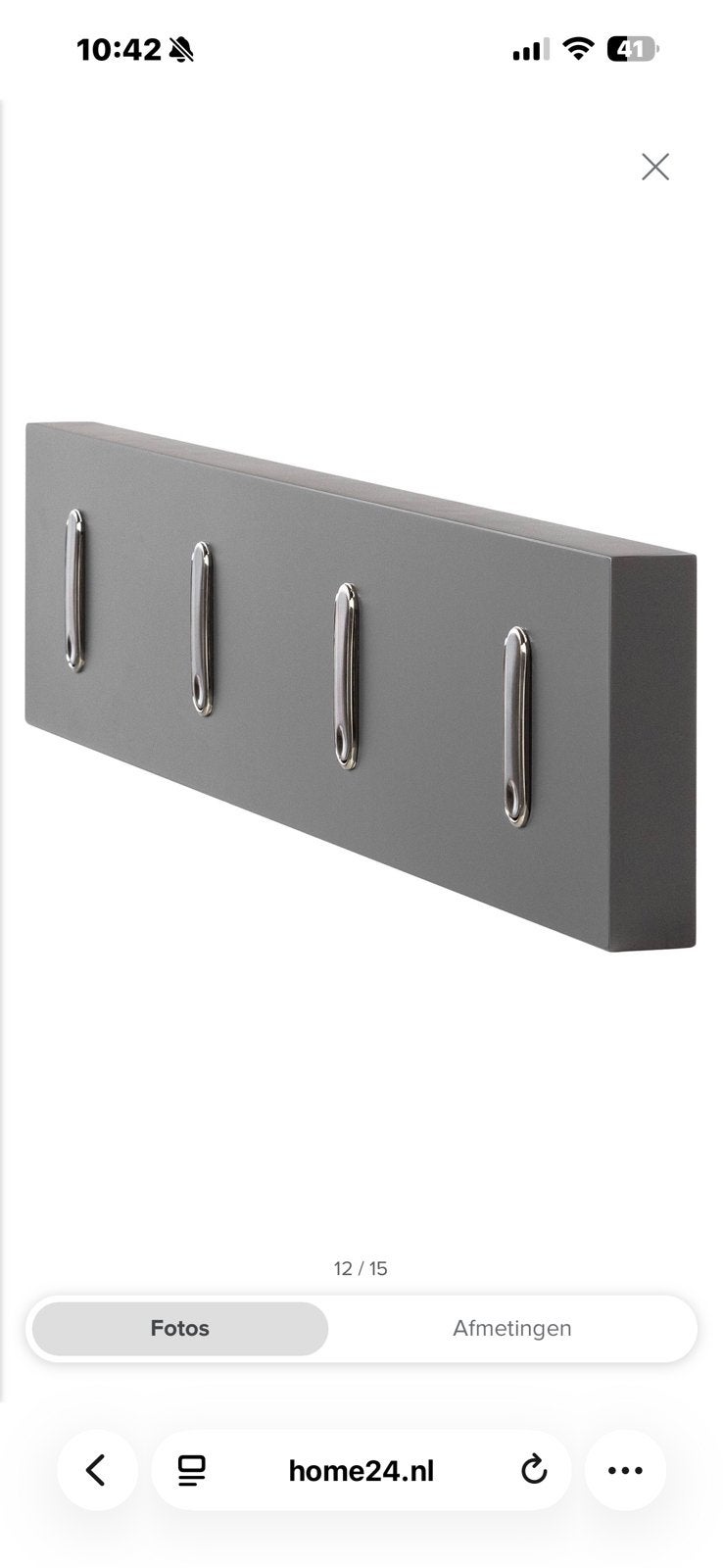 Home 24 Wandgarderobe en kapstok, Zo goed als nieuw, Minder dan 100 cm, Metaal, Ophalen
