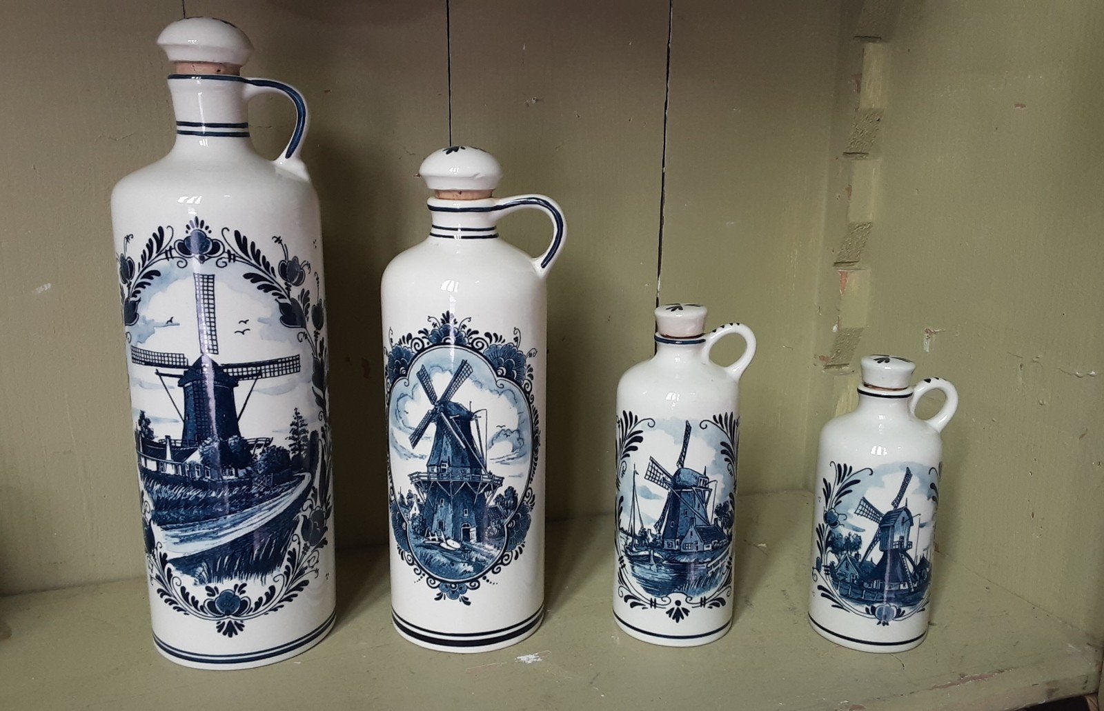 Set 4 Delfts-blauwe kruiken Royal Goedewaagen "Blue Delft", Ophalen of Verzenden