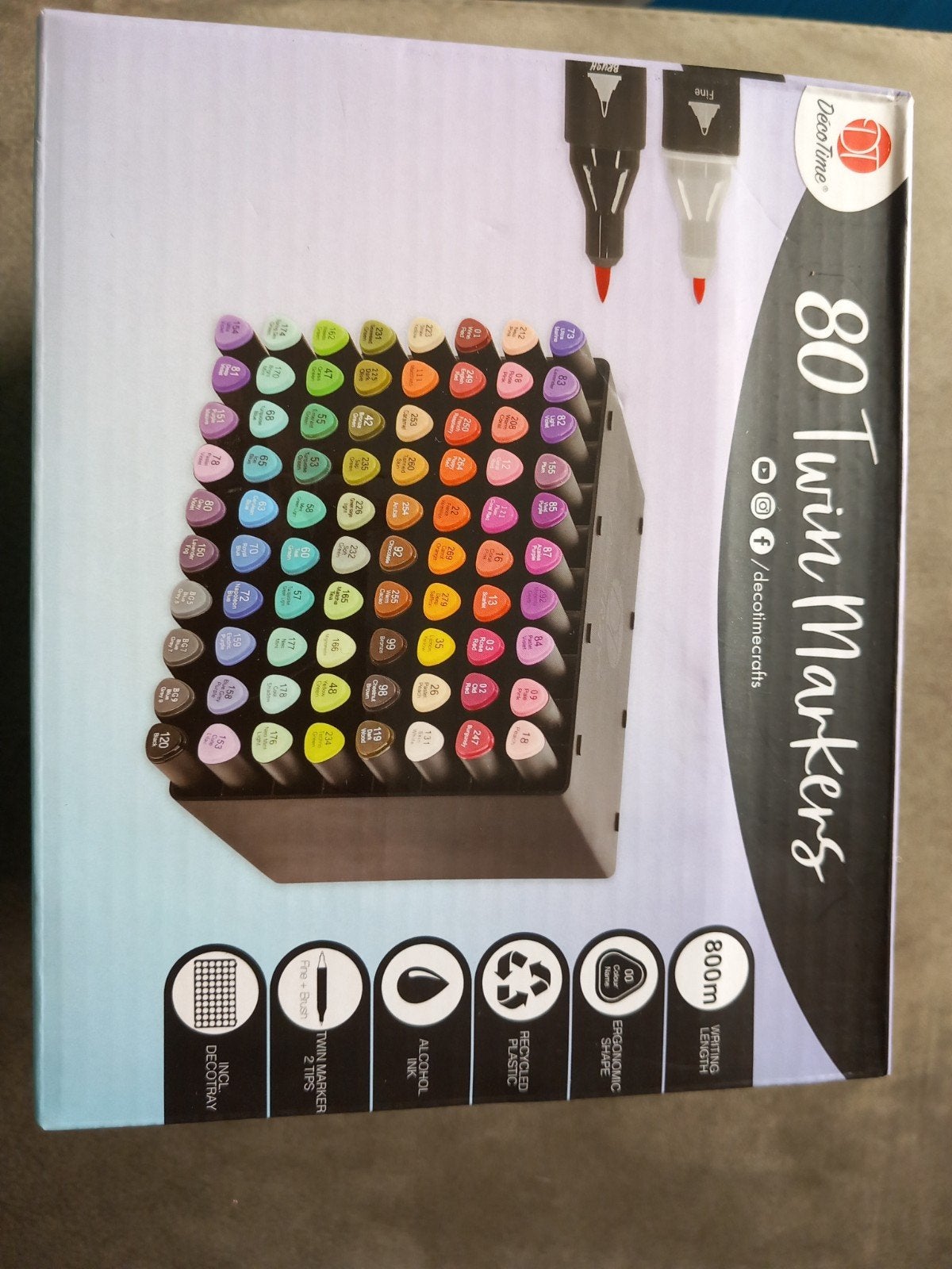 nieuw in doos DecoTime Twinmarkers Set - 80 Stuks, Ophalen of Verzenden, Nieuw, Potlood of Stift