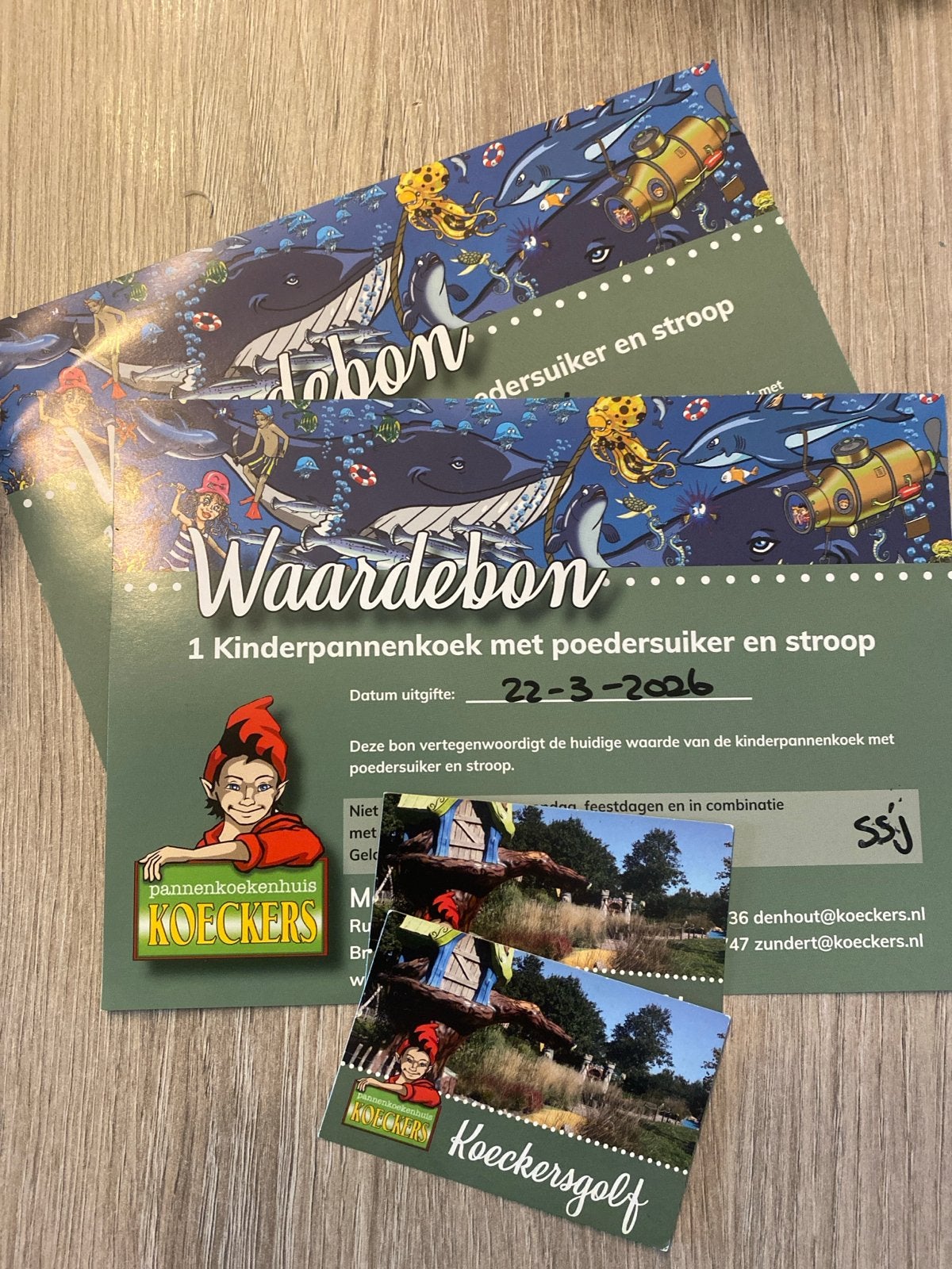 Tegoedbon pannenkoekenhuis den hout, Twee personen, Cadeaubon