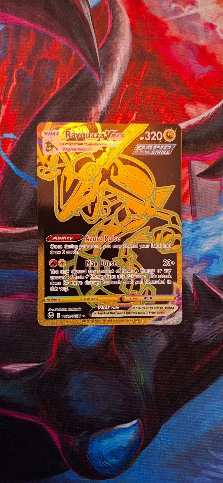 Rayquaza VMAX TG29/TG30, Ophalen of Verzenden, Zo goed als nieuw, Losse kaart, Foil