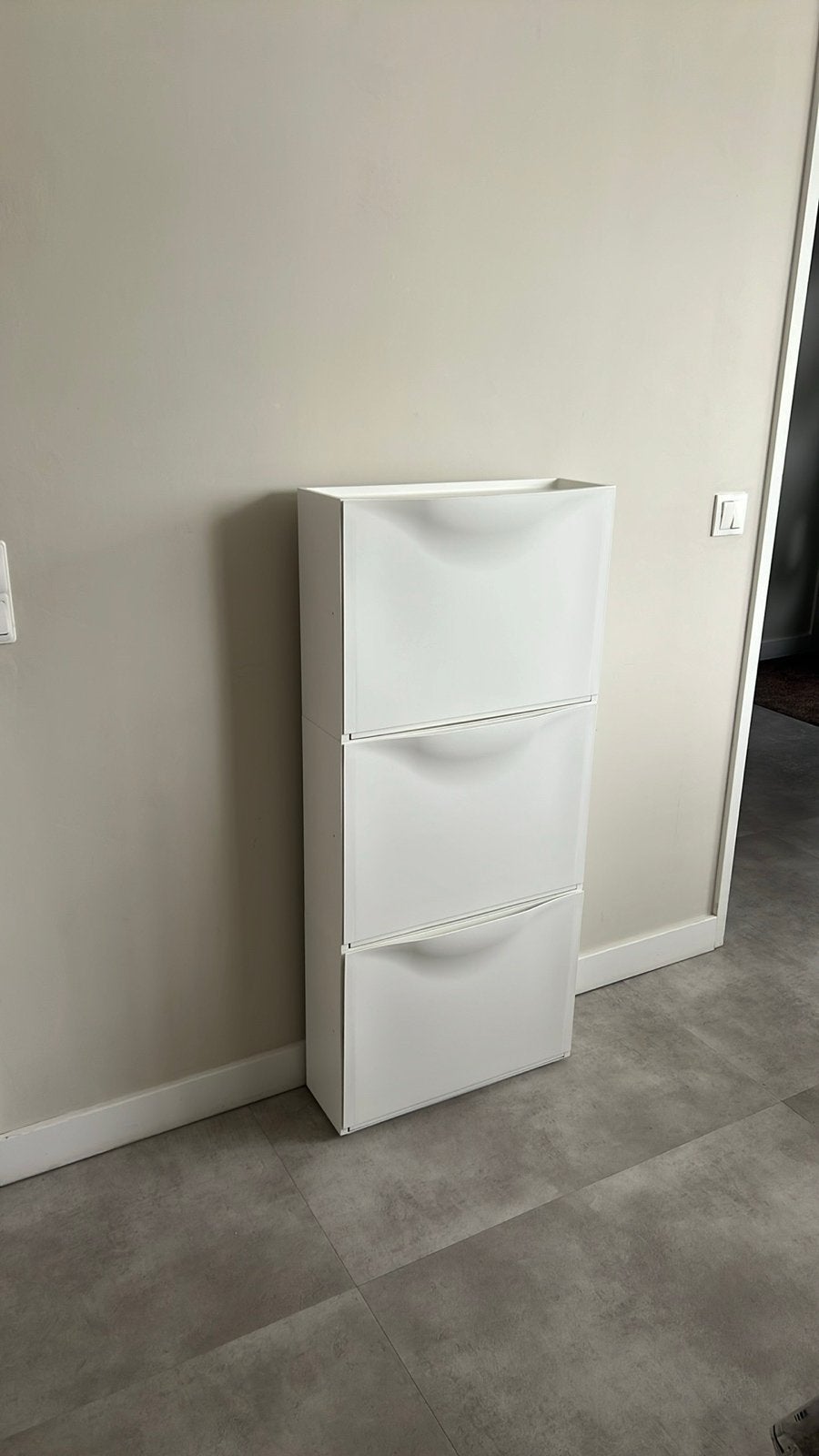 IKEA TRONES schoenenkast - Wit, 3 vakken, Huis en Inrichting, Kasten | Schoenenkasten, Ophalen, Zo goed als nieuw