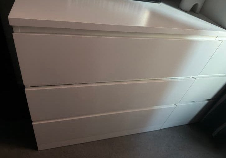 Ikea Malm ladekast met 3 laden wit, Ophalen, 50 tot 100 cm, Zo goed als nieuw, 3 of 4 laden
