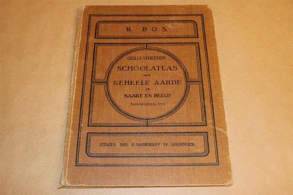 Schoolatlas der Geheele Aarde - Bos - 1932, Gelezen, Ophalen of Verzenden, Landkaart, 1800 tot 2000