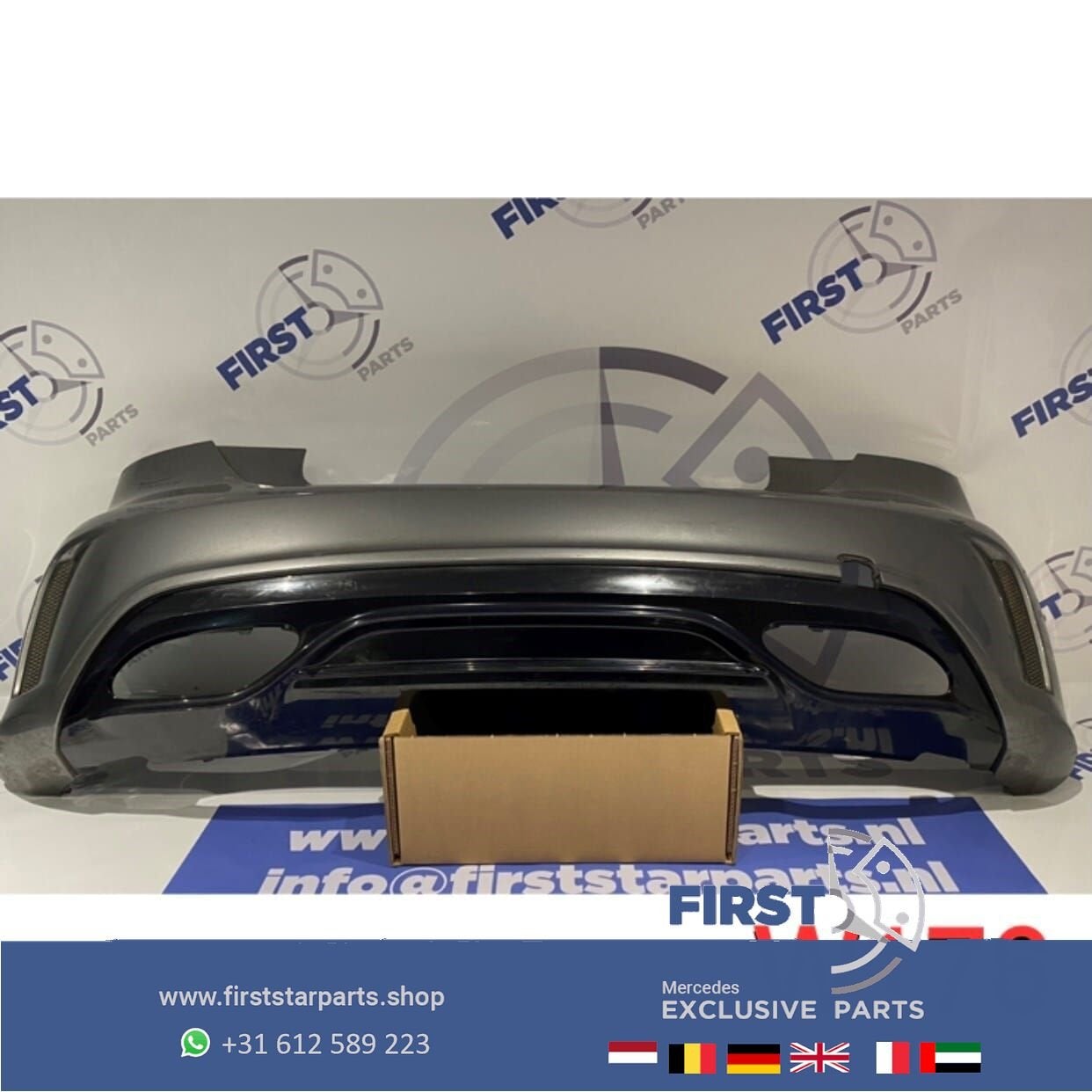 W176 A KLASSE AMG FACELIFT ACHTERBUMPER GRIJS Mercedes 2012-, Gebruikt, -, Voor, Ophalen of Verzenden