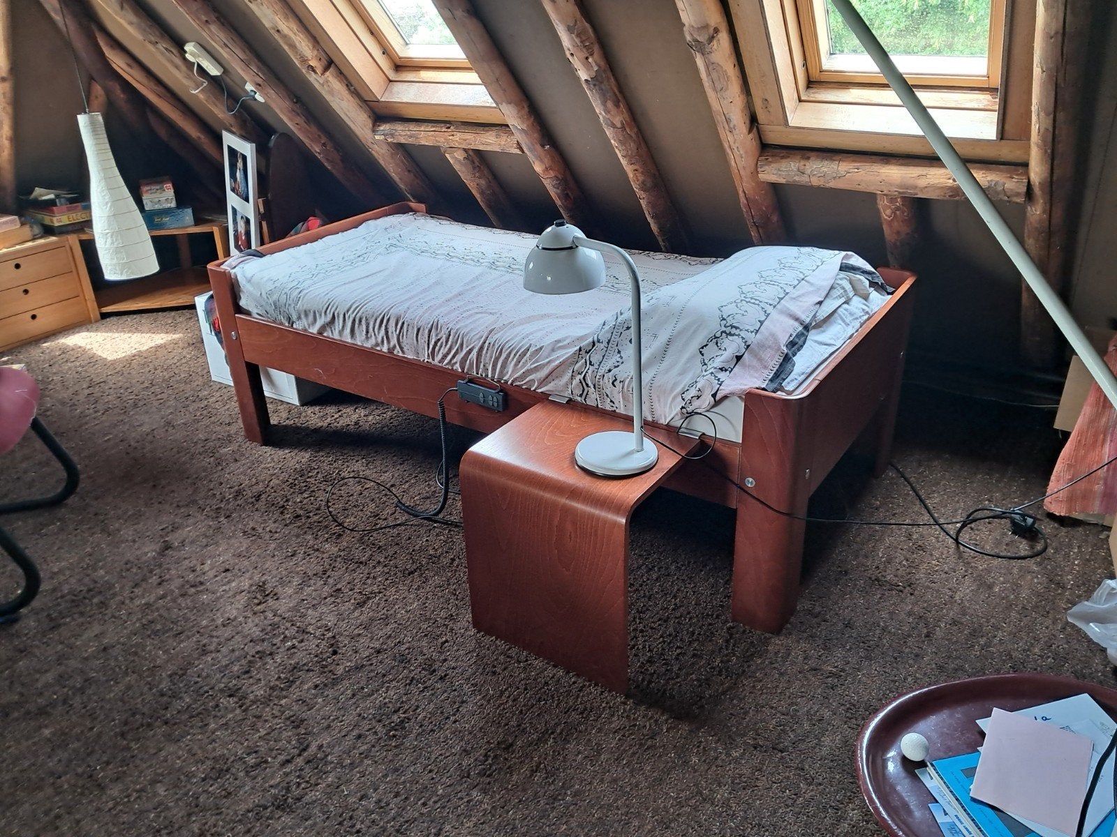 Auping Auronde, Ophalen, 90 cm, Eenpersoons, Bruin
