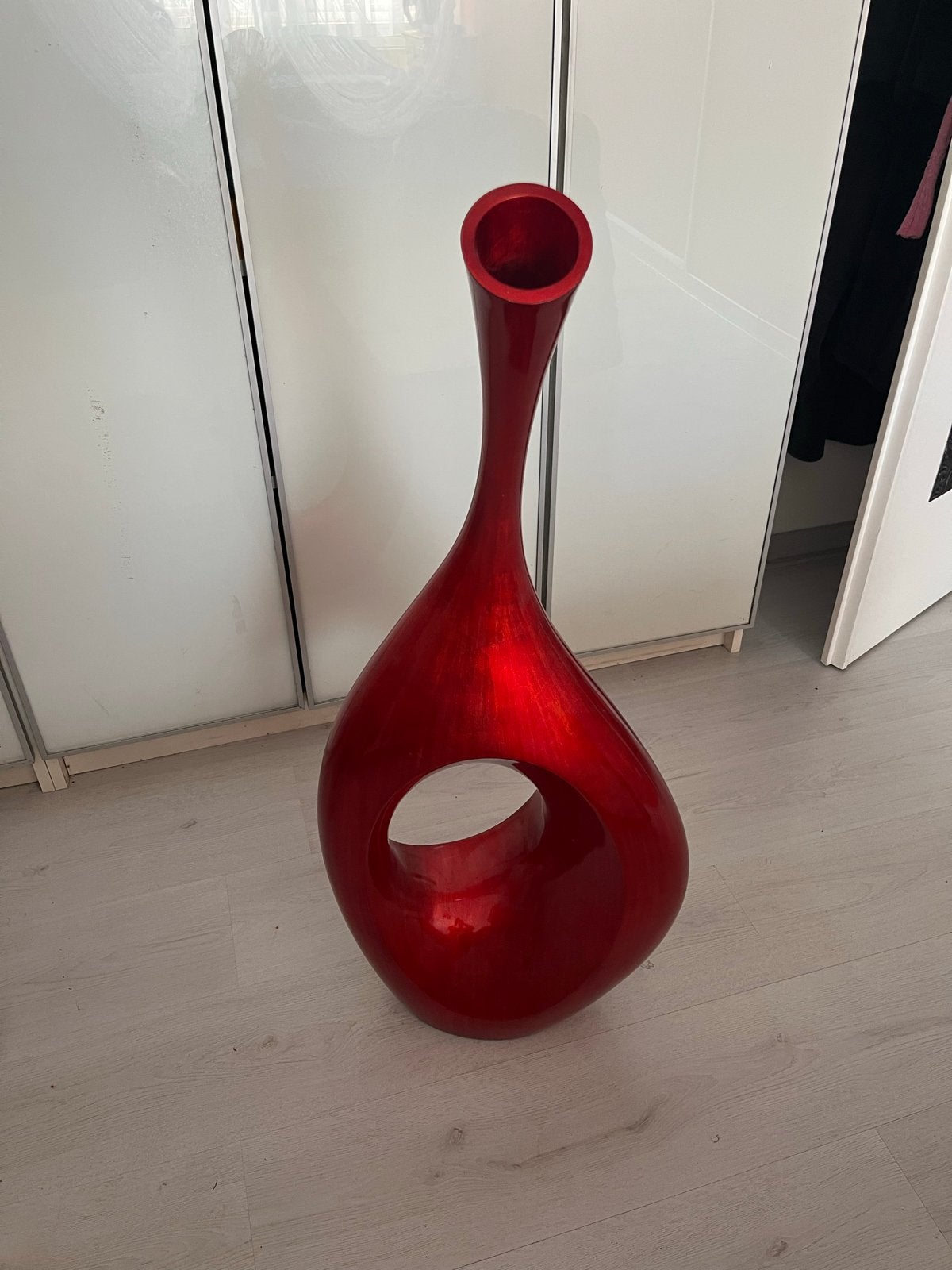 Felrood gelakt Design object  100 cm hoog, Antiek en Kunst, Kunst | Designobjecten, Ophalen, Object, Rood