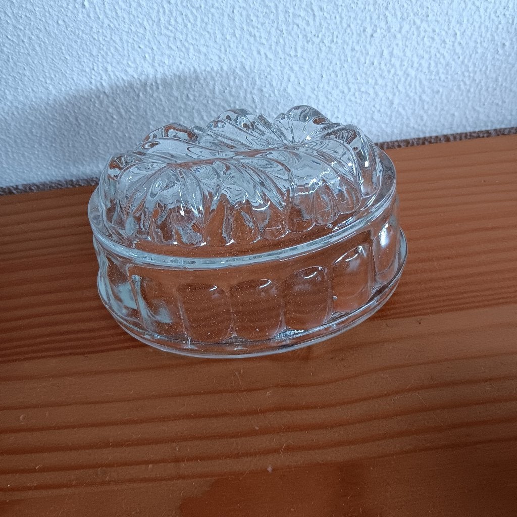 Vintage Glazen puddingvorm - jaren 50 - Engeland, Ophalen of Verzenden