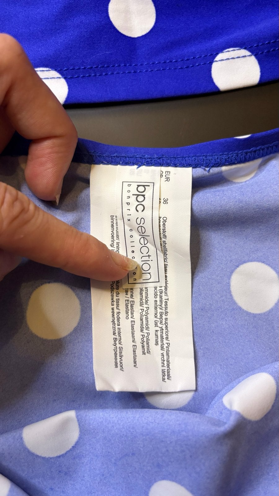 Tankini met stippen, maat 38/36, Verzenden, Zo goed als nieuw, Blauw, Bikini
