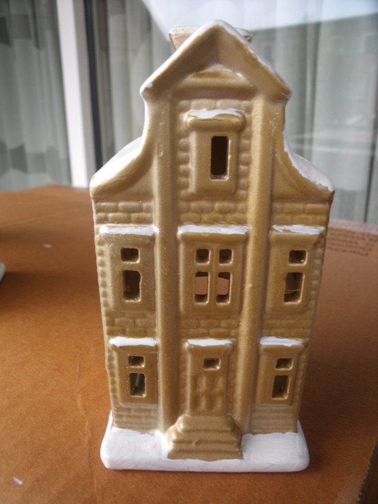postcodeloterij huisje nr. 4 GOUD KLEURIG met lichtje i.p.s., Verzamelen, Albert Heijn, Ophalen of Verzenden
