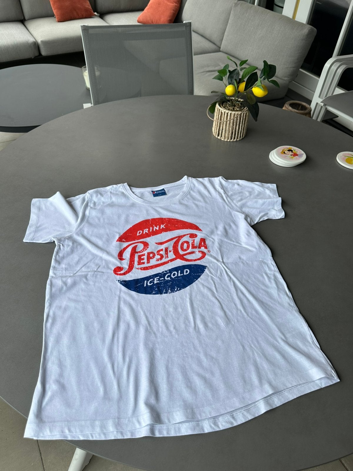 Nieuw wit Takko - Pepsi-Cola shirt, maat M = L, Verzenden, Wit, Maat 42/44 (L), Nieuw