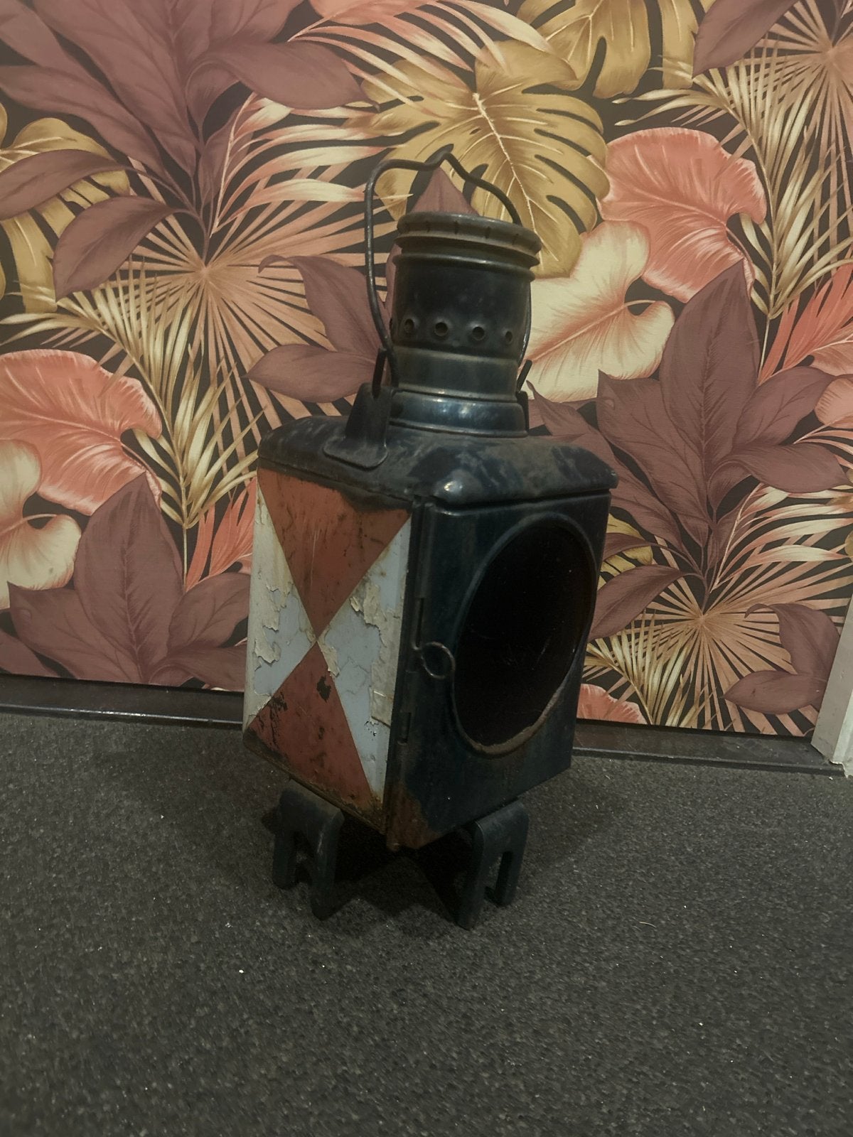 Antieke spoorweglantaarn - Decoratieve lamp, Ophalen of Verzenden