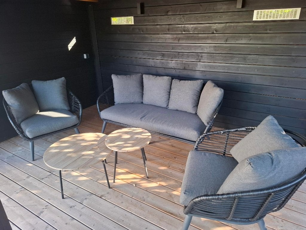 Coco Leonardo stoel-bank loungeset 3-delig, Ophalen, 5 zitplaatsen, Kunststof, Loungeset