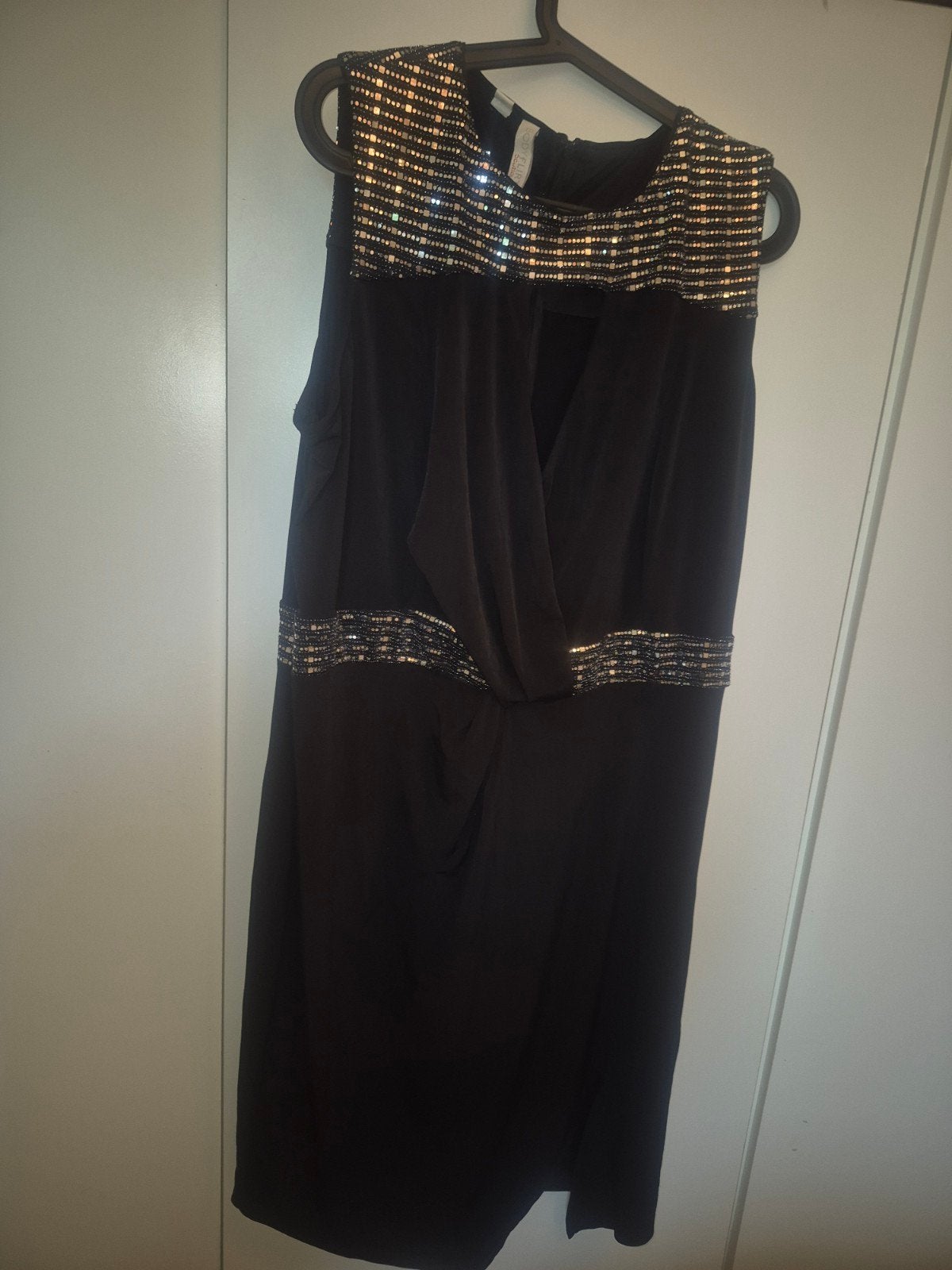 Zwarte jurk met pailletten - Bodyflirt Boutique, Zwart, Maat 46/48 (XL) of groter, Ophalen of Verzenden, Zo goed als nieuw