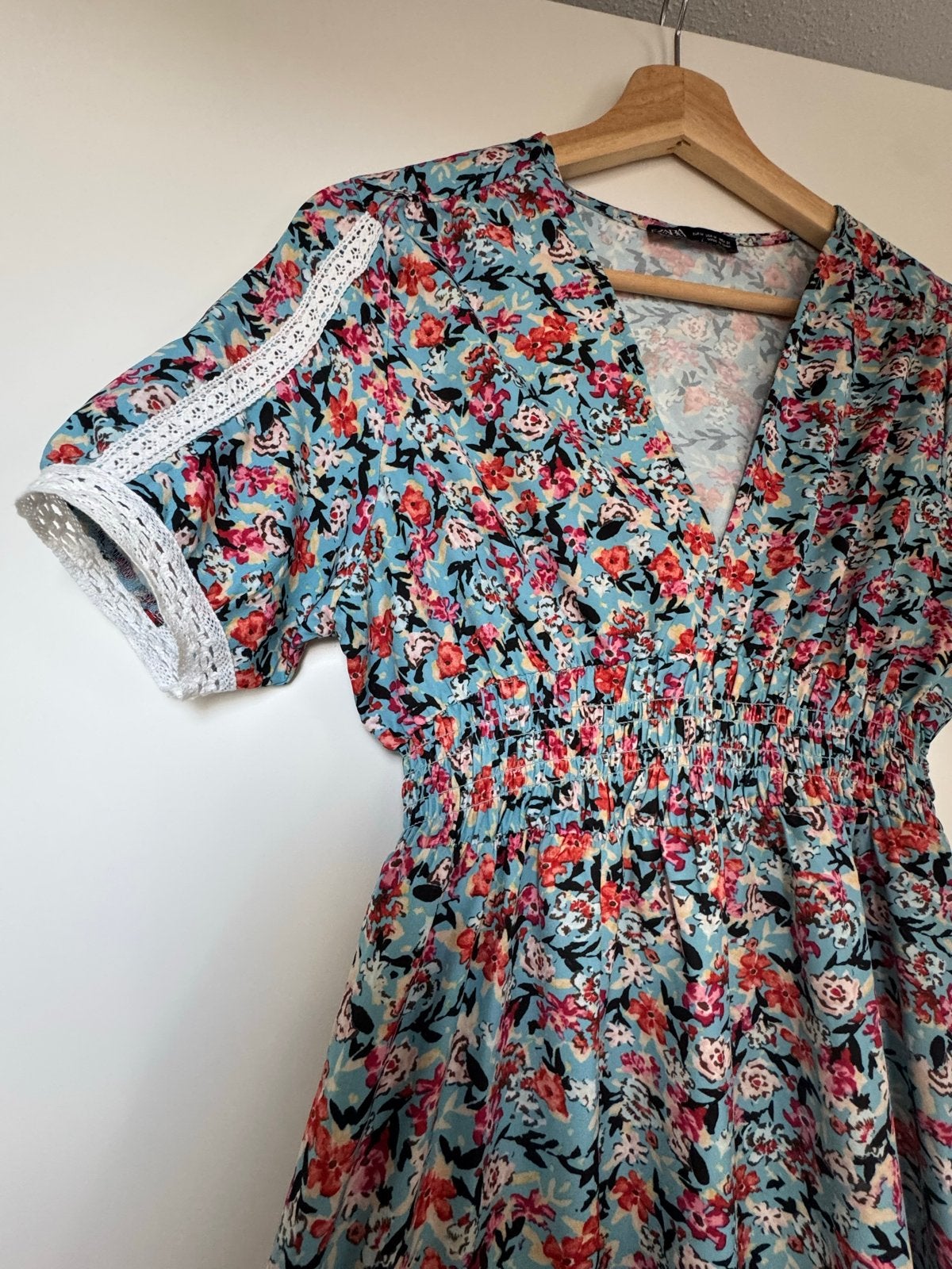 ZARA Bloemen Maxi Jurk Maat M, Meerkleurig, Zo goed als nieuw, Onder de knie, Ophalen