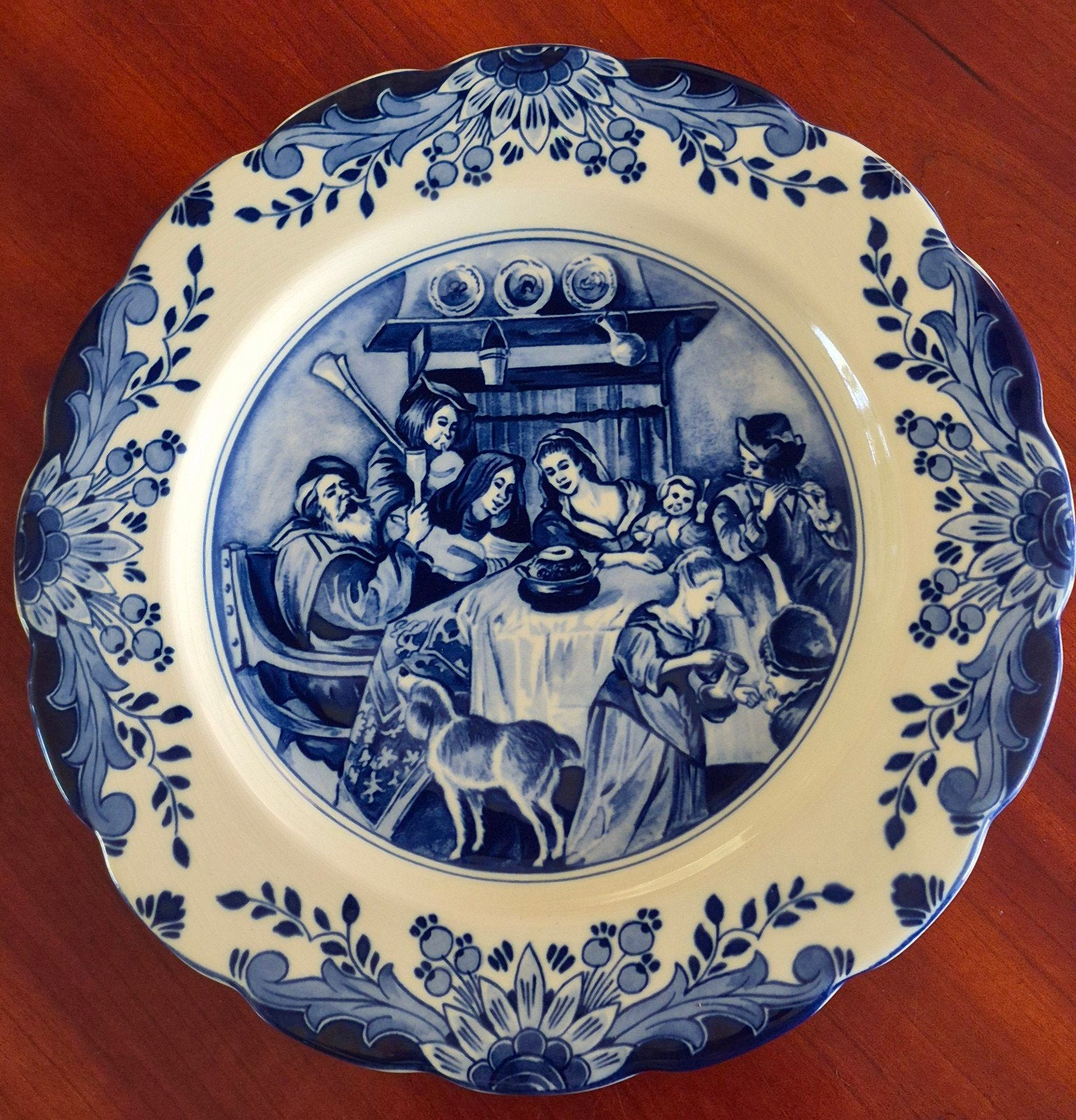 Delfst blauw wandbord( Regina), Ophalen of Verzenden