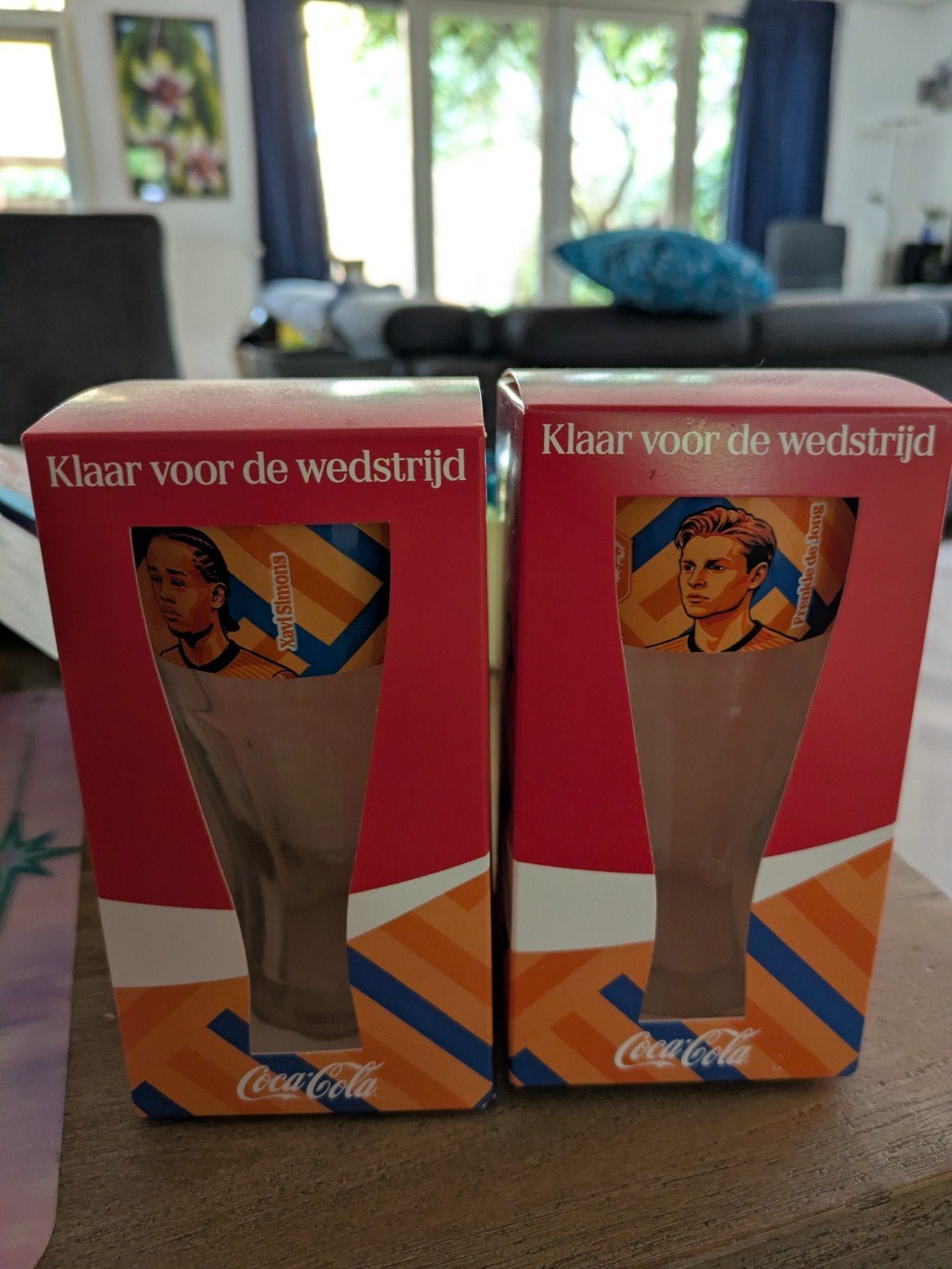 Coca-Cola Glazen Frenkie de Jong en Xavi Simons, Verzamelen, Ophalen, Nieuw, Overige sporten, Overige typen