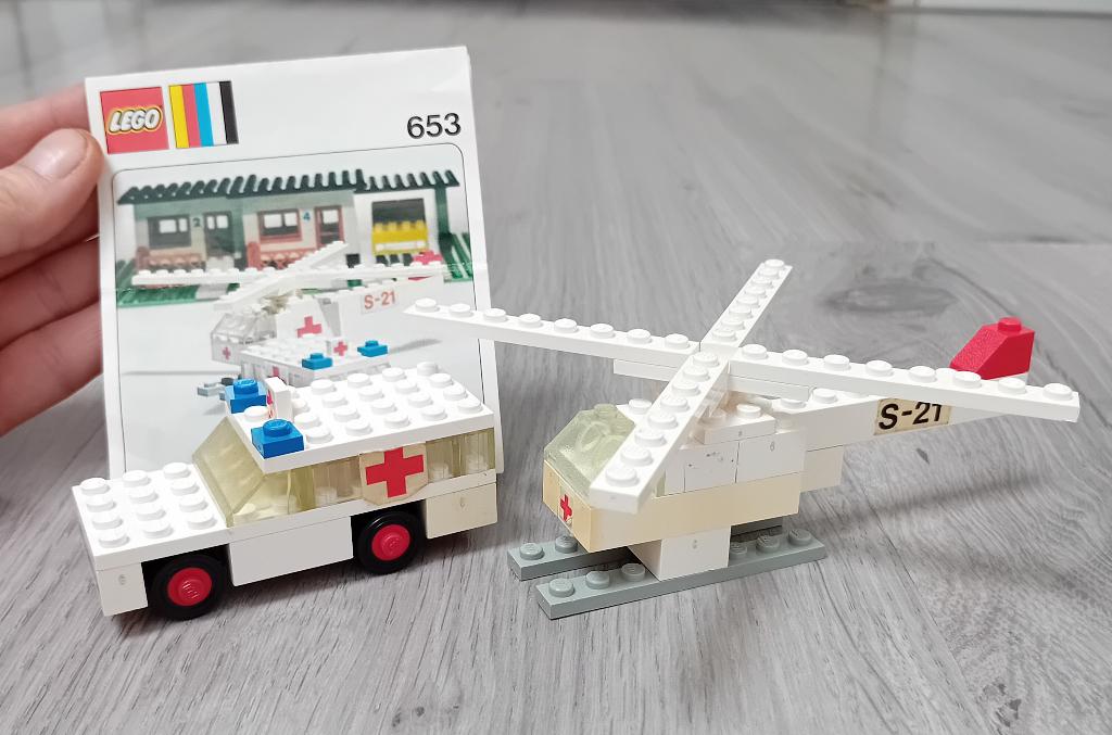 lego legoland 653 ambulance en helikopter, Ophalen of Verzenden, Gebruikt