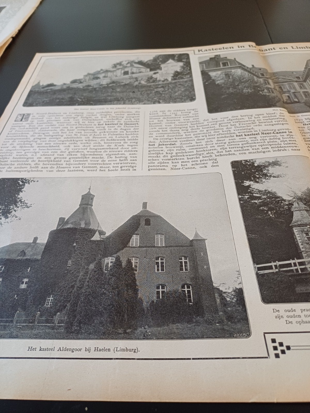 artikel kastelen Neer- Canne, Aldengoor, Gemert, Hoensbroek,, Ophalen of Verzenden, Voor 1940, Gebruikt