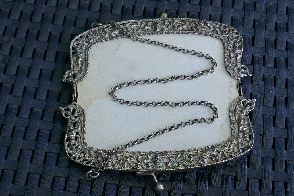 Antieke zilveren beugel voor beugel tasje, Verzenden, Zilver