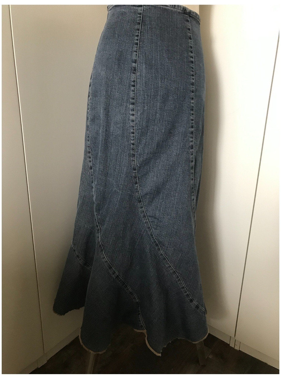Lange Stretch Jeansrok, Maat 38/40 (M), Tally Weijl, Blauw, Ophalen of Verzenden