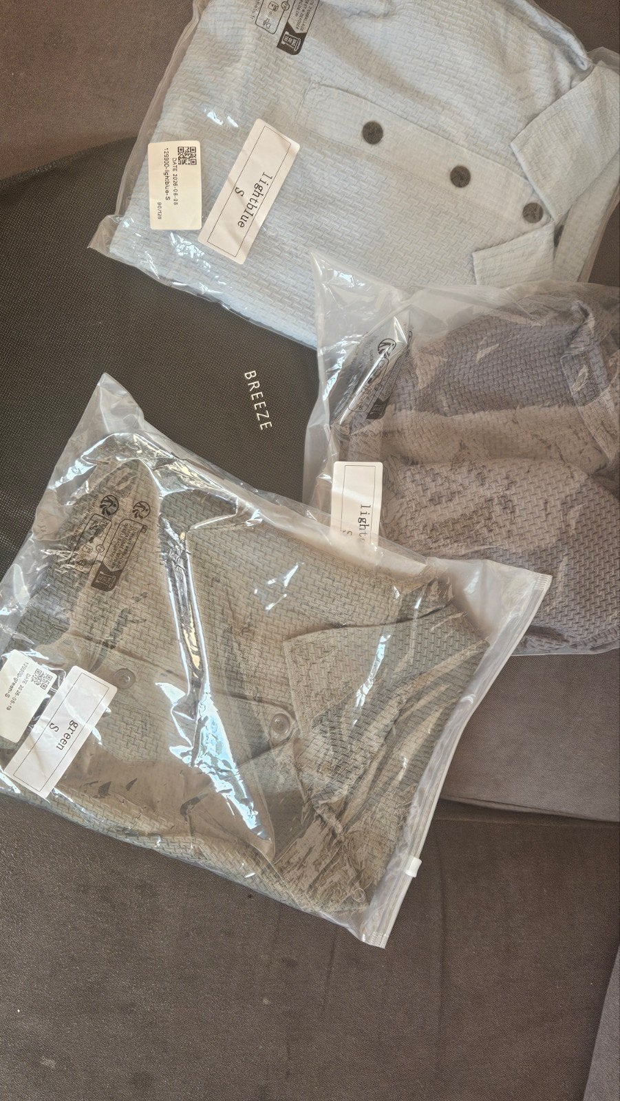 Nieuwe Breeze herenoverhemden - lichtblauw en groen en grijs, Kleding | Heren, Overhemden, Blauw, Halswijdte 38 (S) of kleiner