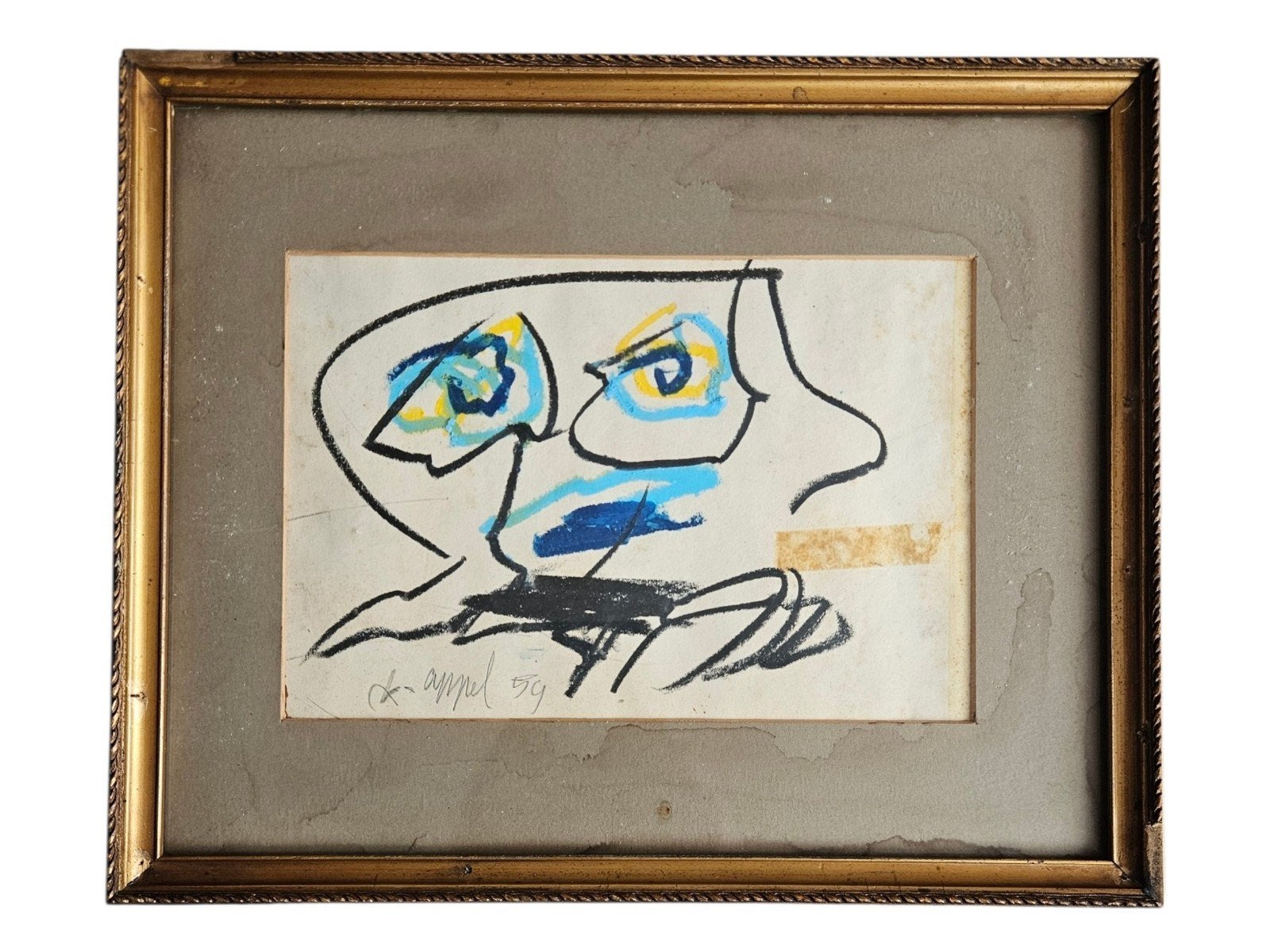 Karel Appel - expressief abstracte compositie, Ophalen of Verzenden