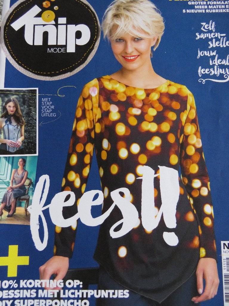 Knipmode november 2015 vol feestelijke mode ideeën, Overige typen, Vrouw, Ophalen of Verzenden, Zo goed als nieuw
