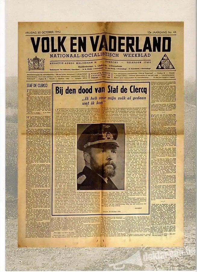 Volk Vaderland Mussert Vlaanderen VNV Staf Clercq 1942, Verzamelen, Verzenden, Overige soorten, Nederland, Boek of Tijdschrift
