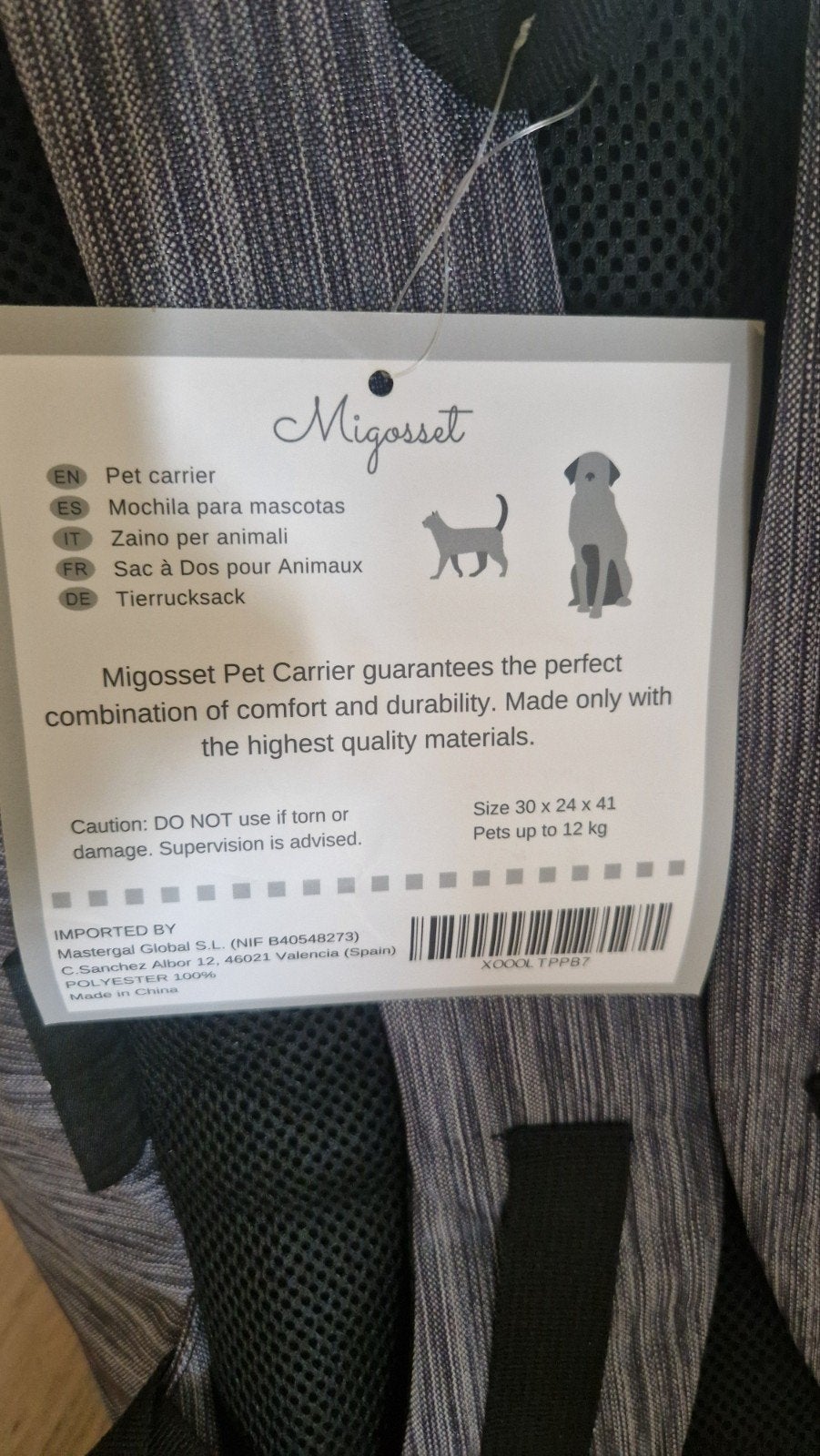 Migaset dog carrier tot 12 kg honden draagrugzak nieuw., Ophalen of Verzenden, Nieuw