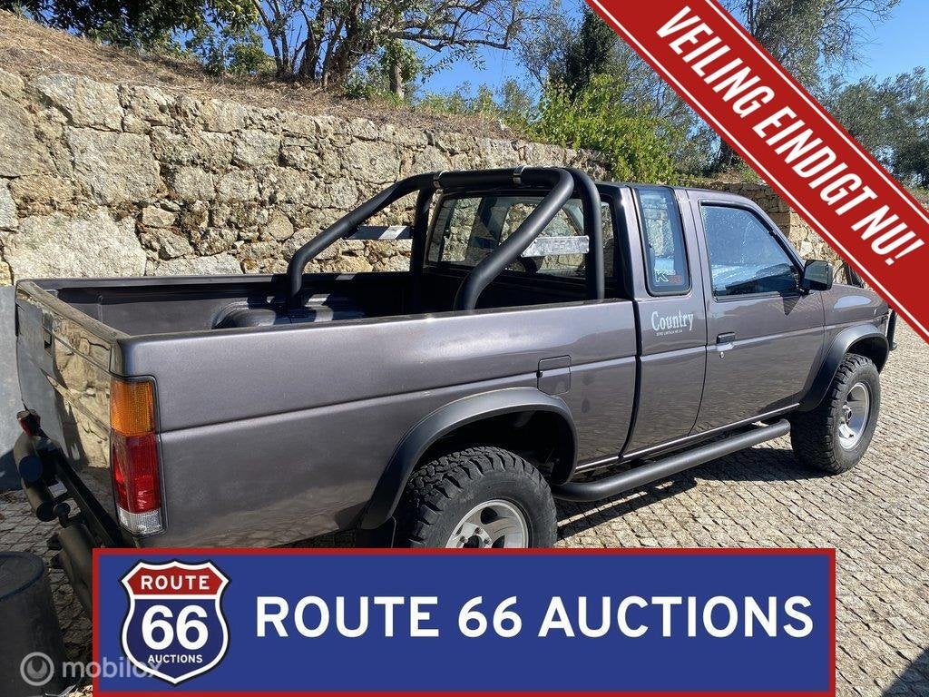 Nissan Pick-Up King Cab 4x4 Country | 1992 | Route 66 Auctio, Auto's, Overige carrosserieën, Zwart, Bedrijf, Handgeschakeld