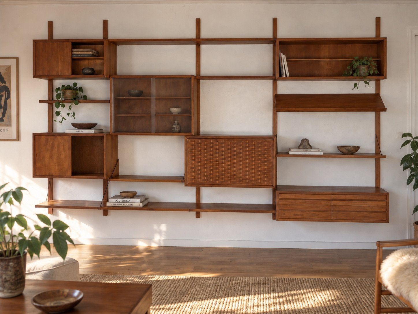 Poul Cadovius wandsysteem – vintage Deens designPoul Cadoviu, Gebruikt, 200 cm of meer, Teakhout, 300 cm of meer