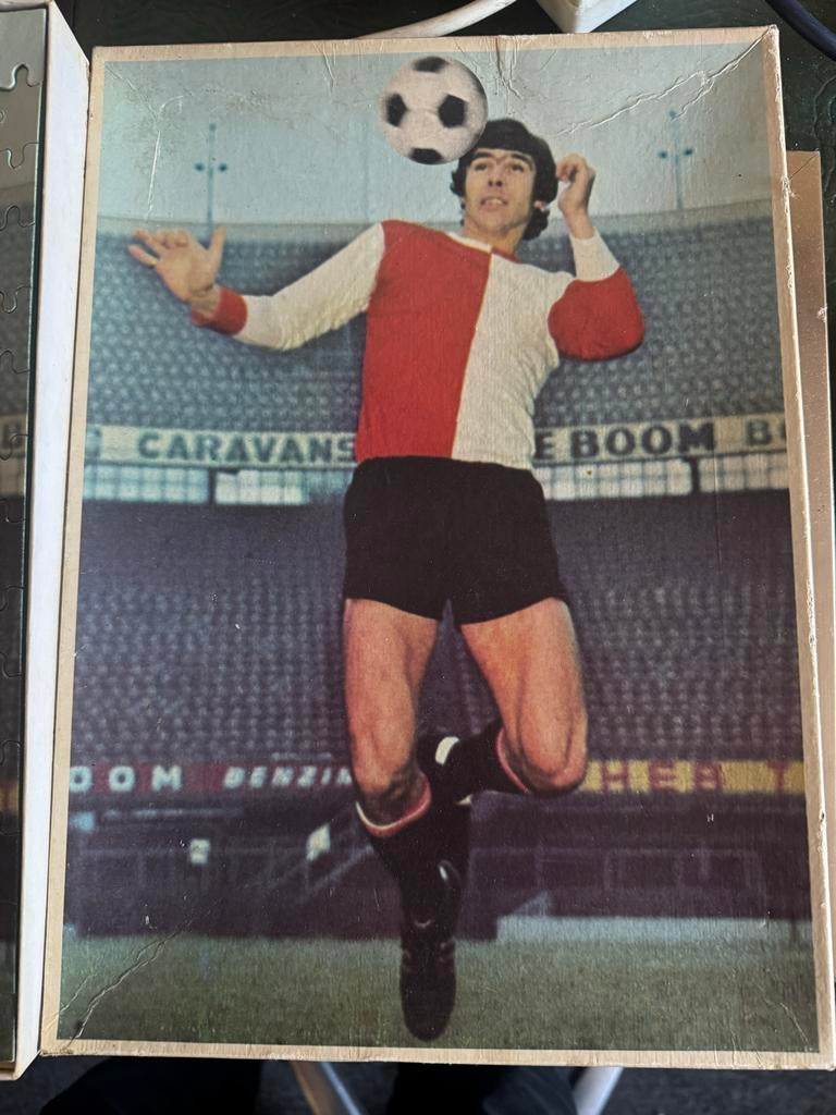 Vintage Feyenoord Puzzel - Willem van Hanegem, Ophalen of Verzenden, Minder dan 500 stukjes, Gebruikt, Legpuzzel