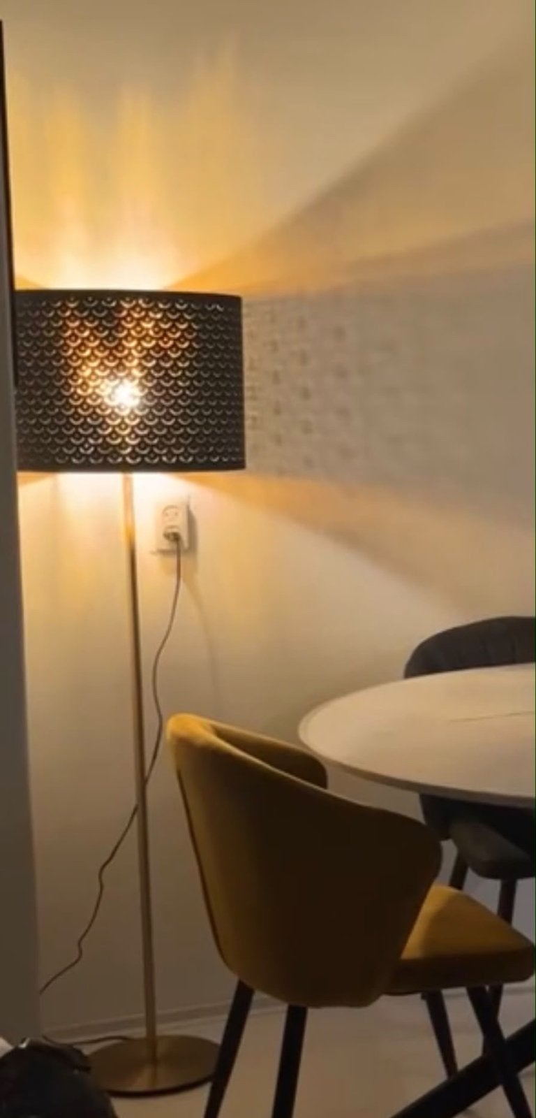 IKEA Nymö/Skaftet staande lamp, zwart/messing, Ophalen, Gebruikt, E27 (groot), Metaal