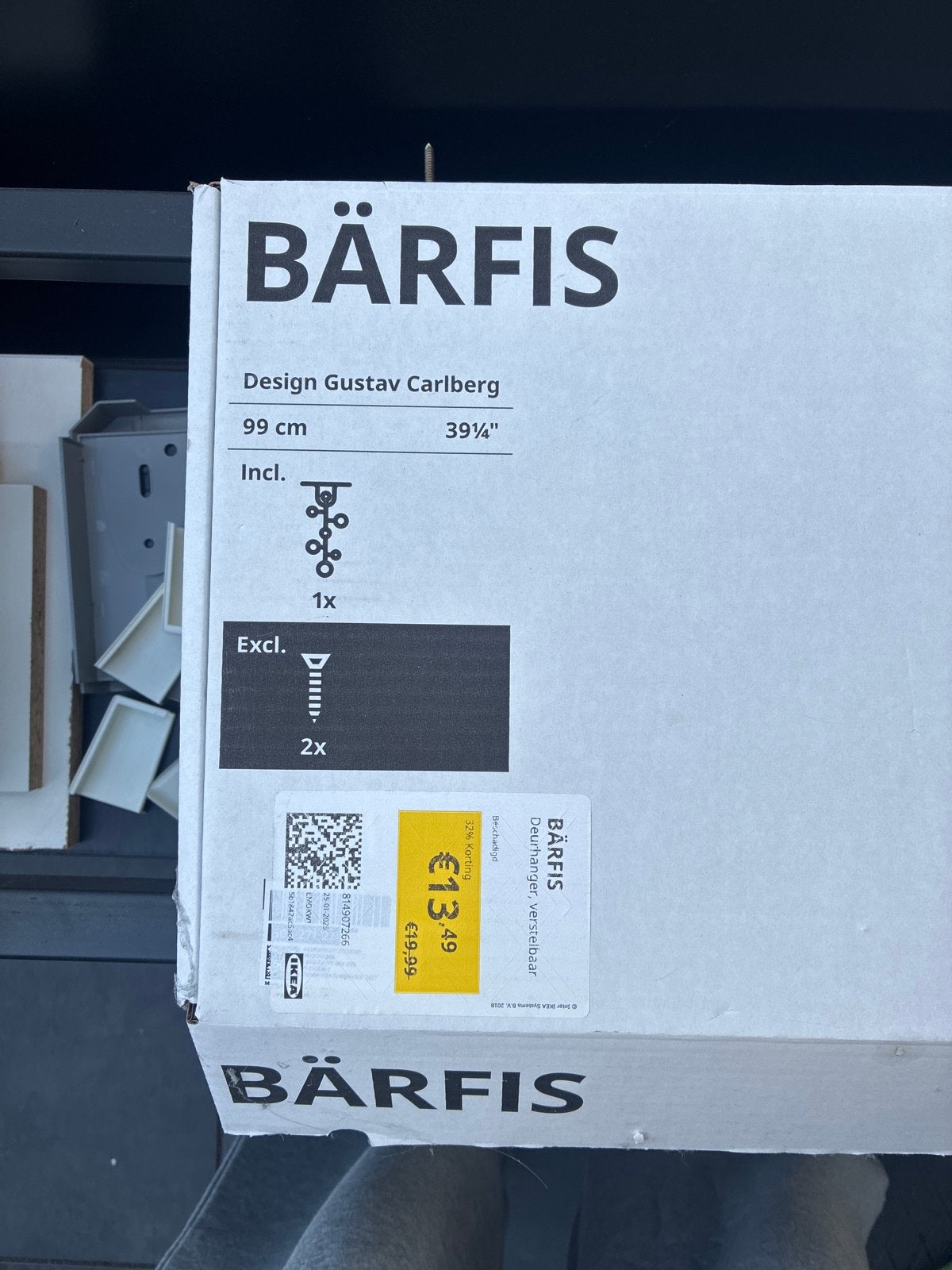 IKEA BÄRFIS Wandkapstok - Nieuw in doos, Huis en Inrichting, Wandkapstok, Nieuw, Ophalen of Verzenden, Minder dan 100 cm