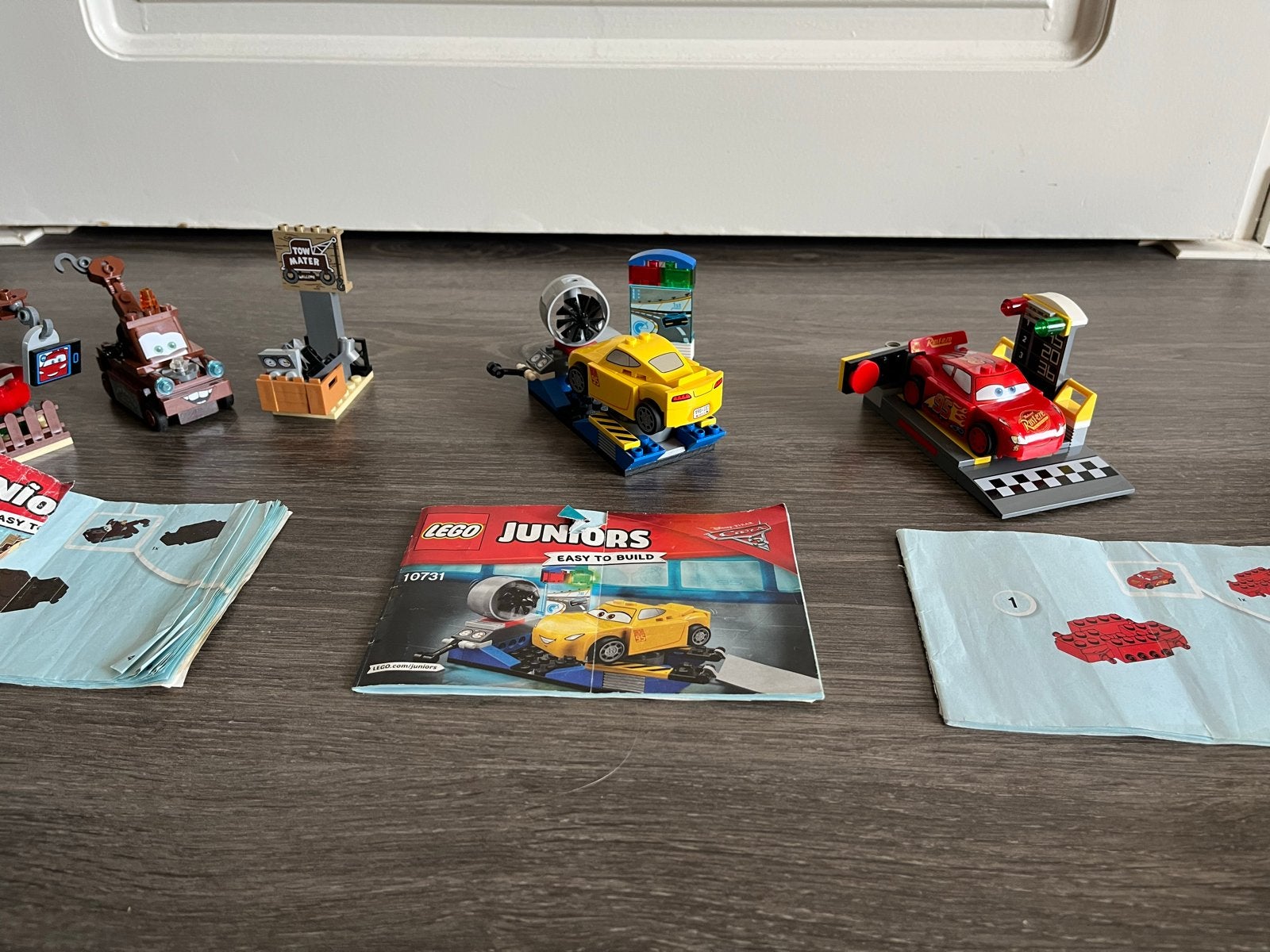 LEGO Juniors Cars 3 sets - Bliksem McQueen, Takel, Cruz…, Ophalen of Verzenden, Gebruikt, Overige merken