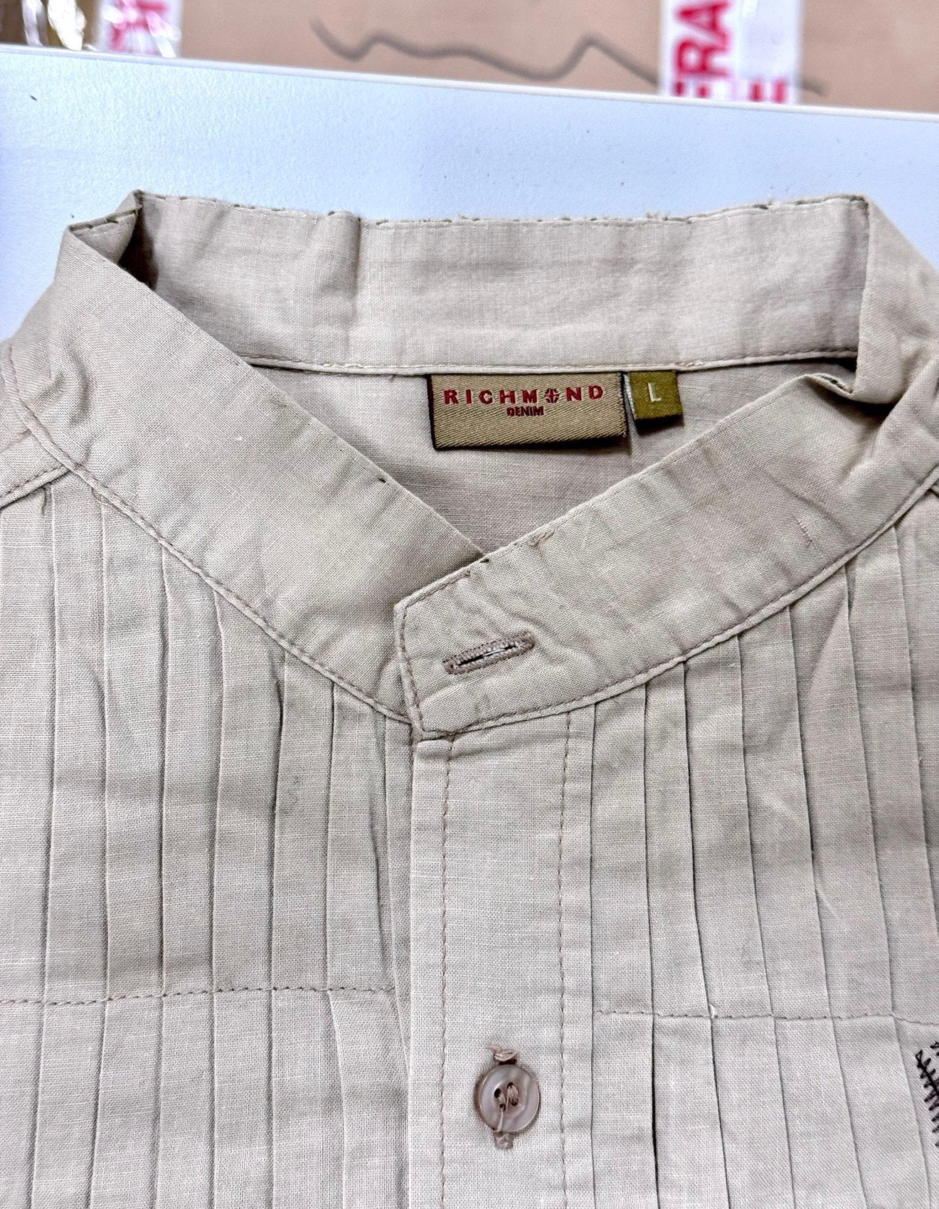 Richmond Overhemd blouse L western cowboy vintage beige, Kleding | Heren, Overhemden, Beige, Ophalen of Verzenden, Zo goed als nieuw