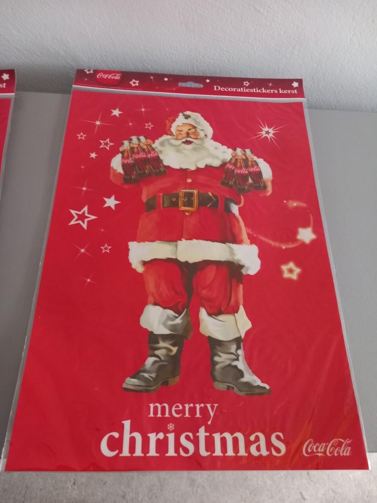 Nieuwe coca cola kerstdecoratiestickers, Ophalen of Verzenden, Nieuw, Gebruiksvoorwerp