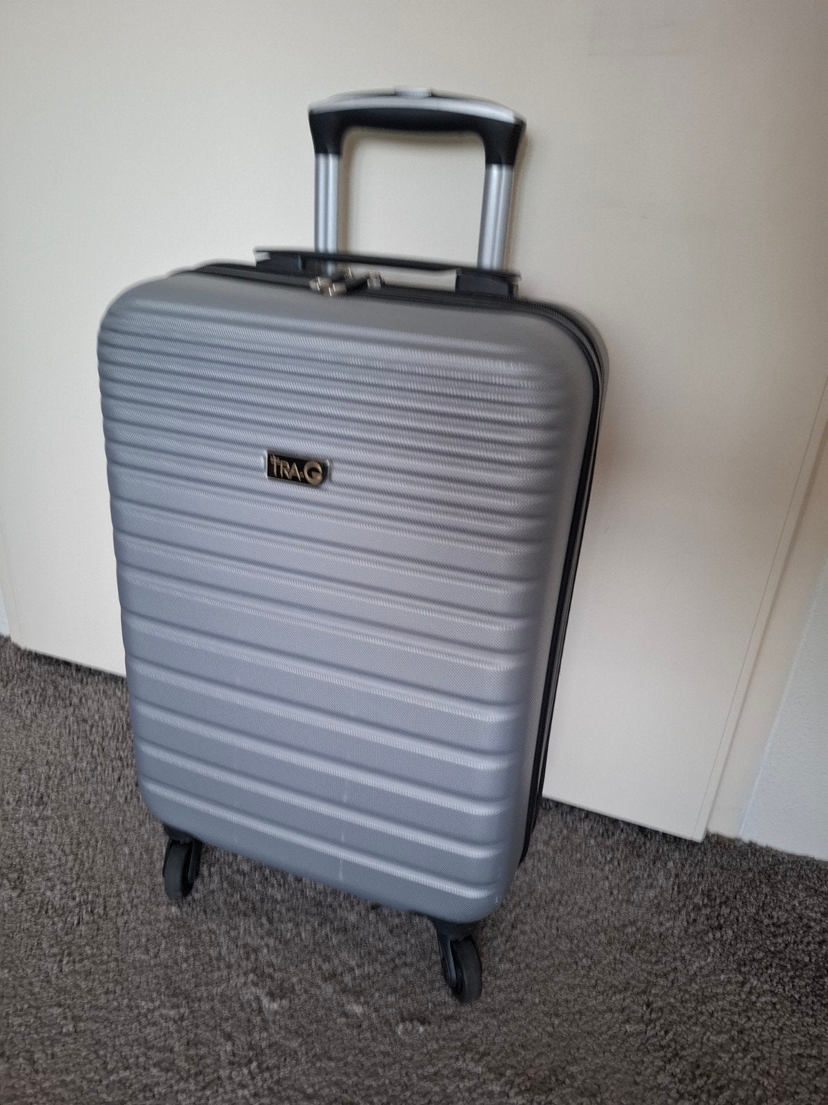 Cabin size rolkoffer 32 liter grijs, Ophalen, Hard kunststof
