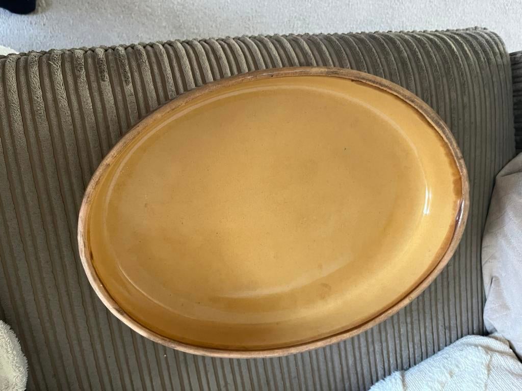 Grote ovenschaal, mediteraans, aardewerk!, Ophalen, Gebruikt, Steen/keramiek, Geel