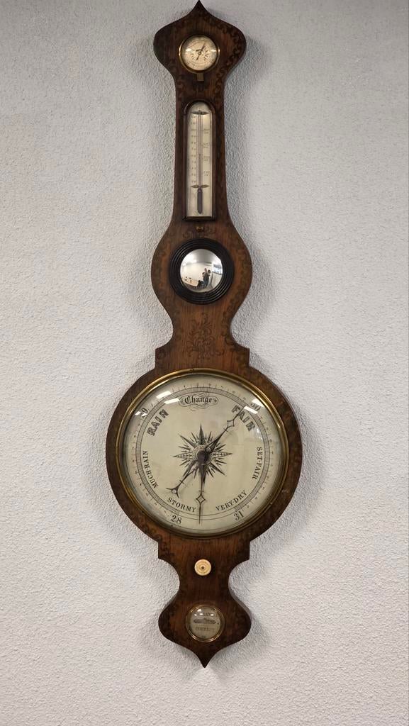 Antiek Engels Banjo Weerstation - 19e Eeuw Barometer, Ophalen of Verzenden