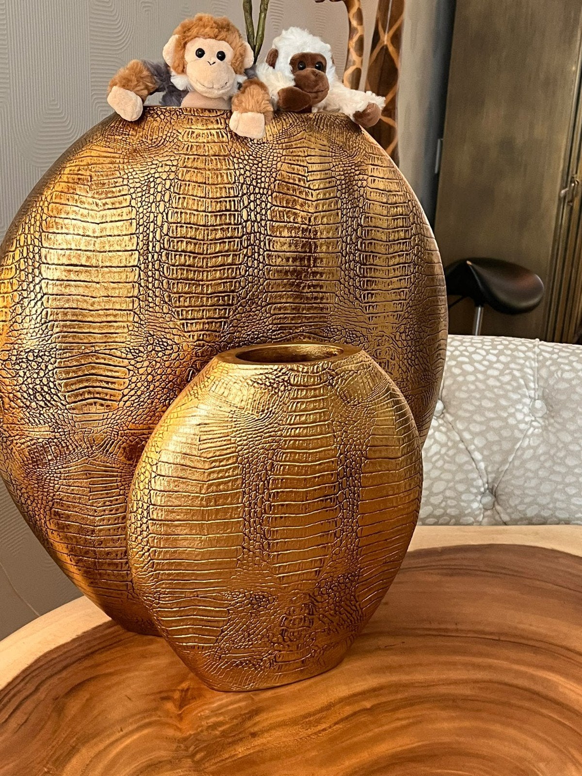 light & Living Vazen super grote en een kleiner slag goud, Huis en Inrichting, Ophalen, Nieuw, Goud, 50 cm