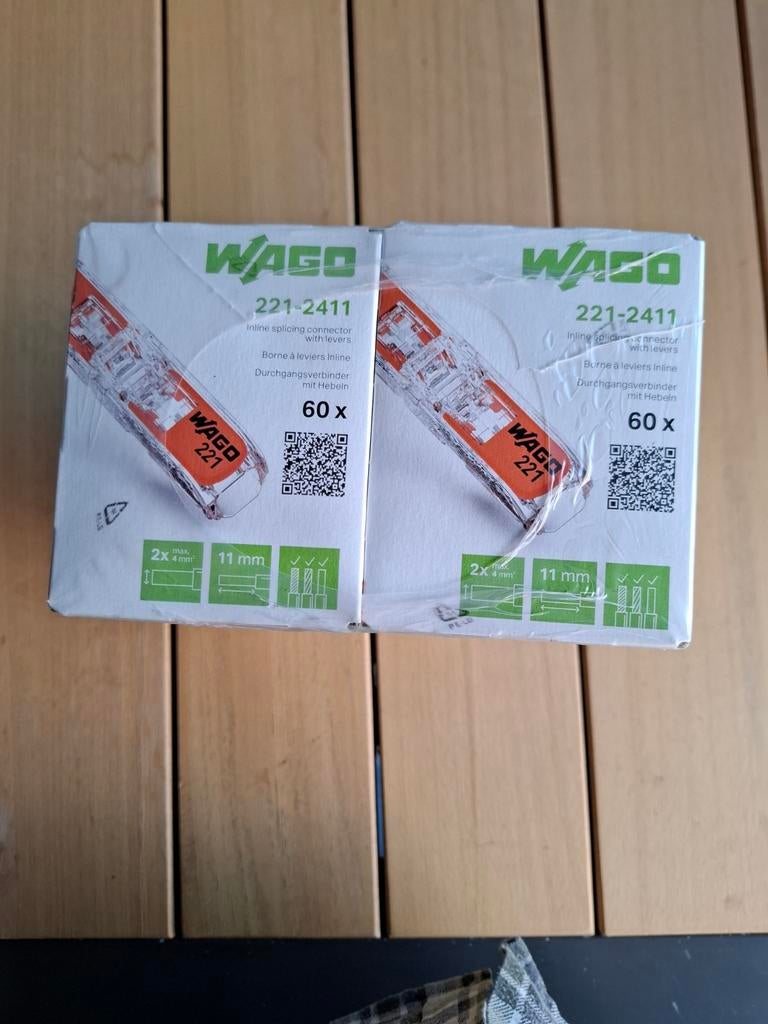 Wago doorverbindingsklem 221-2411, Ophalen of Verzenden, Nieuw